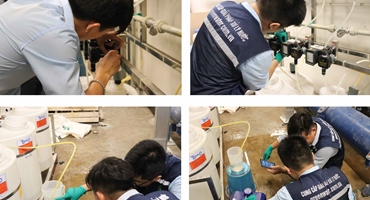 Nhân viên Green thi công tại Mandarin Garden 2